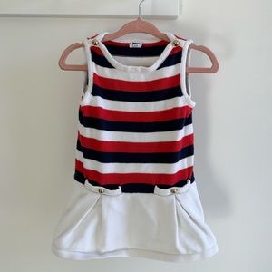 Janie and Jack White Sailor knit sweater dress 6-12M